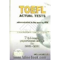 TOEFL actual tests administrated in the past by ETS